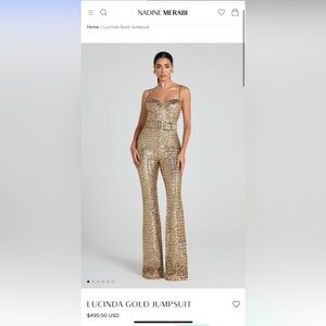 NADINE MERABI Gold Jumpsuit